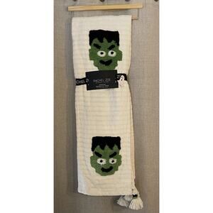 Rachel Zoe Halloween Frankenstein Decorative Throw Blanket Beige 50x70 NEW